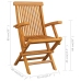 Set de comedor de jardín plegable 5 pzas madera maciza de teca