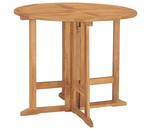 Set de comedor de jardín plegable 5 pzas madera maciza de teca