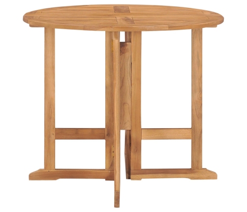Set de comedor de jardín plegable 5 pzas madera maciza de teca