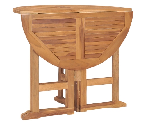 Set de comedor de jardín plegable 5 pzas madera maciza de teca