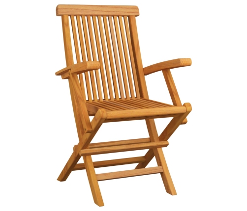 Set de comedor de jardín plegable 5 pzas madera maciza de teca