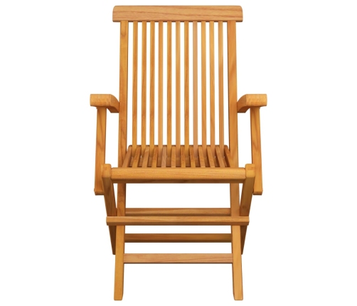 Set de comedor de jardín plegable 5 pzas madera maciza de teca