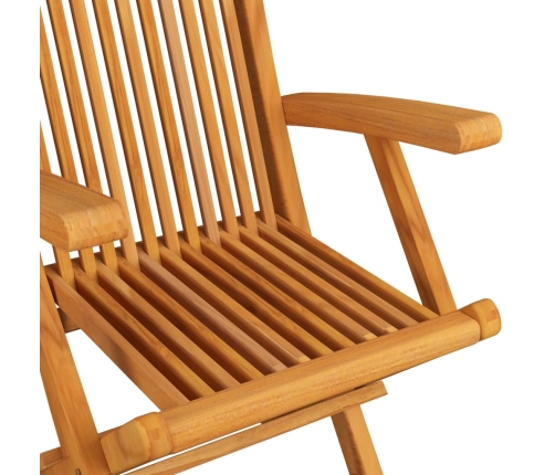 Set de comedor de jardín plegable 5 pzas madera maciza de teca