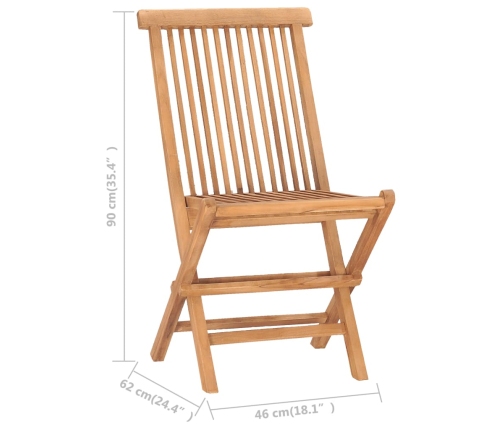 Set de comedor de jardín plegable 5 pzas madera maciza de teca