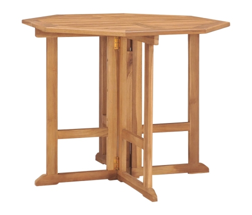 Set de comedor de jardín plegable 5 pzas madera maciza de teca