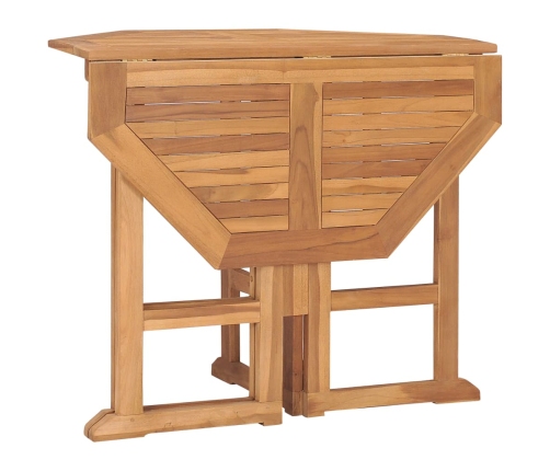 Set de comedor de jardín plegable 5 pzas madera maciza de teca