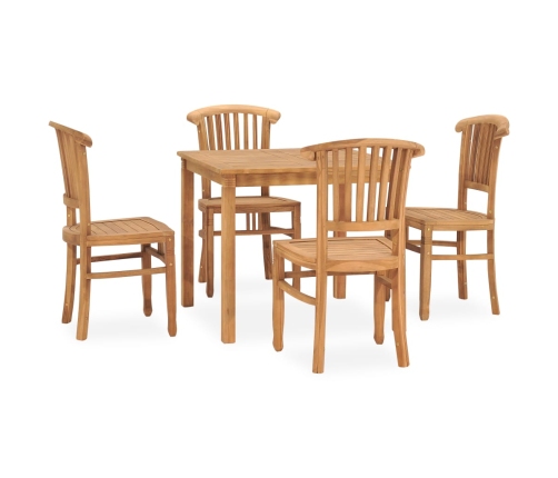 Conjunto de comedor para jardín 5 piezas madera maciza de teca