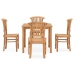 Conjunto de comedor para jardín 5 piezas madera maciza de teca