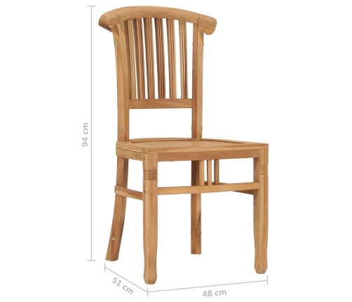 Conjunto de comedor para jardín 5 piezas madera maciza de teca