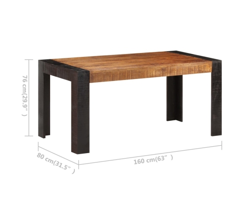 Mesa de comedor de madera maciza de mango 160x80x76 cm