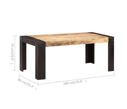 Mesa de comedor de madera maciza de mango 180x90x76 cm