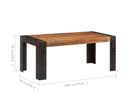 Mesa de comedor de madera maciza de mango 180x90x76 cm