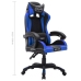 Silla gaming con luces LED RGB cuero sintético azul y negro