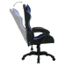 Silla gaming con luces LED RGB cuero sintético azul y negro