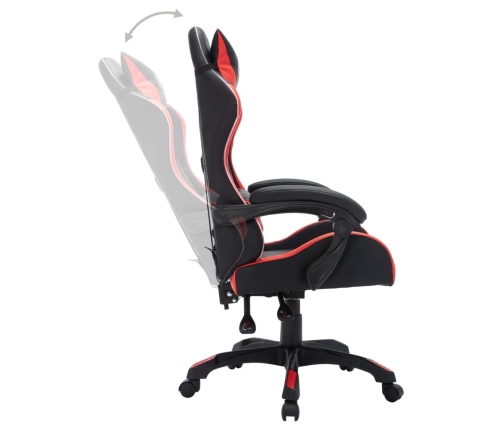 Silla gaming con luces LED RGB cuero sintético rojo y negro