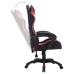 Silla gaming con luces LED RGB cuero sintético rojo y negro