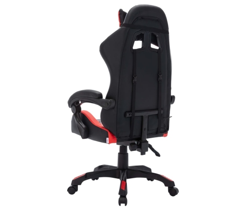 Silla gaming con luces LED RGB cuero sintético rojo y negro