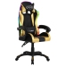 Silla gaming con luces LED RGB cuero sintético dorado y negro