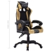 Silla gaming con luces LED RGB cuero sintético dorado y negro