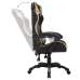 Silla gaming con luces LED RGB cuero sintético dorado y negro