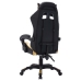 Silla gaming con luces LED RGB cuero sintético dorado y negro