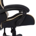 Silla gaming con luces LED RGB cuero sintético dorado y negro