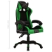 Silla gaming con luces LED RGB cuero sintético verde y negro