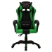 Silla gaming con luces LED RGB cuero sintético verde y negro