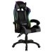 Silla gaming con luces LED RGB cuero sintético gris y negro