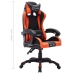 Silla gaming con luces LED RGB cuero sintético naranja y negro