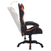 Silla gaming con luces LED RGB cuero sintético naranja y negro