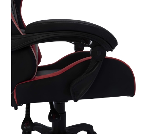 Silla gaming luces LED RGB cuero sintético color vino y negro