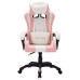 Silla gaming con luces LED RGB cuero sintético rosa y negro