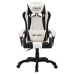 Silla gaming con luces LED RGB cuero sintético blanco y negro