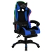 Silla gaming con luces LED RGB cuero sintético azul y negro