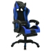 Silla gaming con luces LED RGB cuero sintético azul y negro