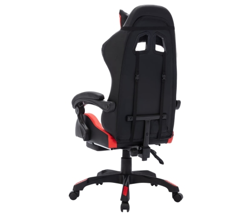 Silla gaming con luces LED RGB cuero sintético rojo y negro