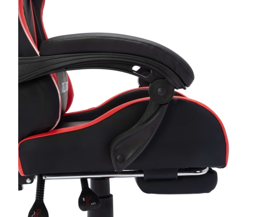 Silla gaming con luces LED RGB cuero sintético rojo y negro