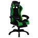 Silla gaming con luces LED RGB cuero sintético verde y negro