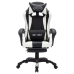 Silla gaming con luces LED RGB cuero sintético blanco y negro