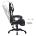 Silla gaming con luces LED RGB cuero sintético blanco y negro