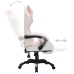 Silla gaming con luces LED RGB cuero sintético rosa y blanco