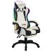 Silla gaming con luces LED RGB cuero sintético negro y blanco