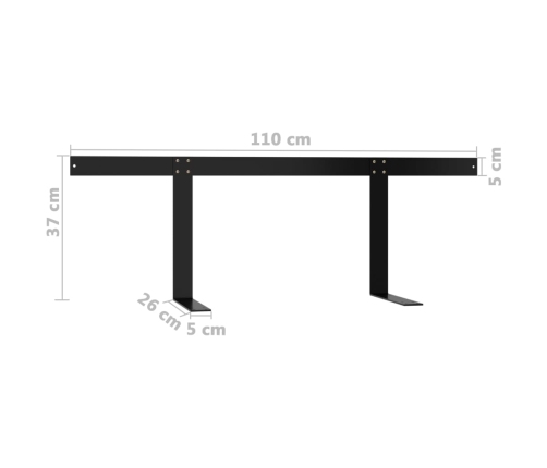 Respaldo para sofá de palets 110 cm hierro negro