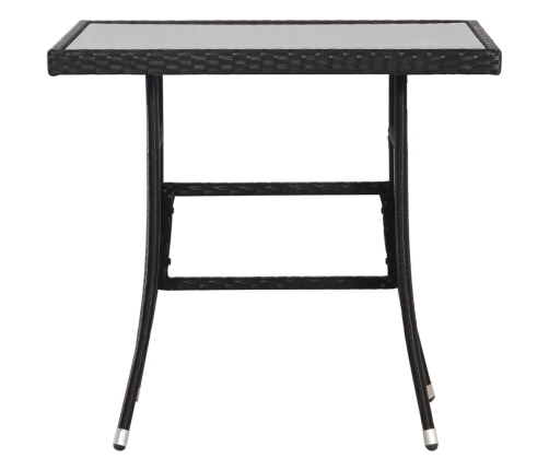 Juego de comedor para jardín 3 piezas ratán sintético negro