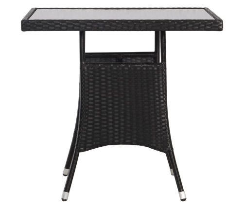 Juego de comedor para jardín 3 piezas ratán sintético negro