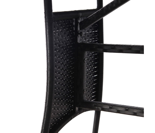 Juego de comedor para jardín 3 piezas ratán sintético negro