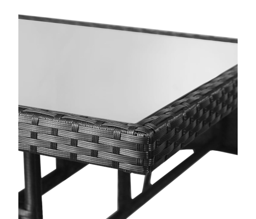 Juego de comedor para jardín 3 piezas ratán sintético negro