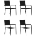 Juego de comedor para jardín 5 piezas ratán sintético negro