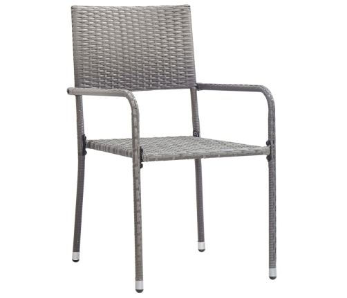 Juego de comedor para jardín 5 piezas ratán sintético gris